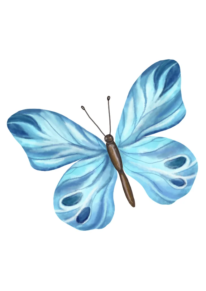 Borboleta Azul Para Imprimir para imprimir e colorir - imagem 9